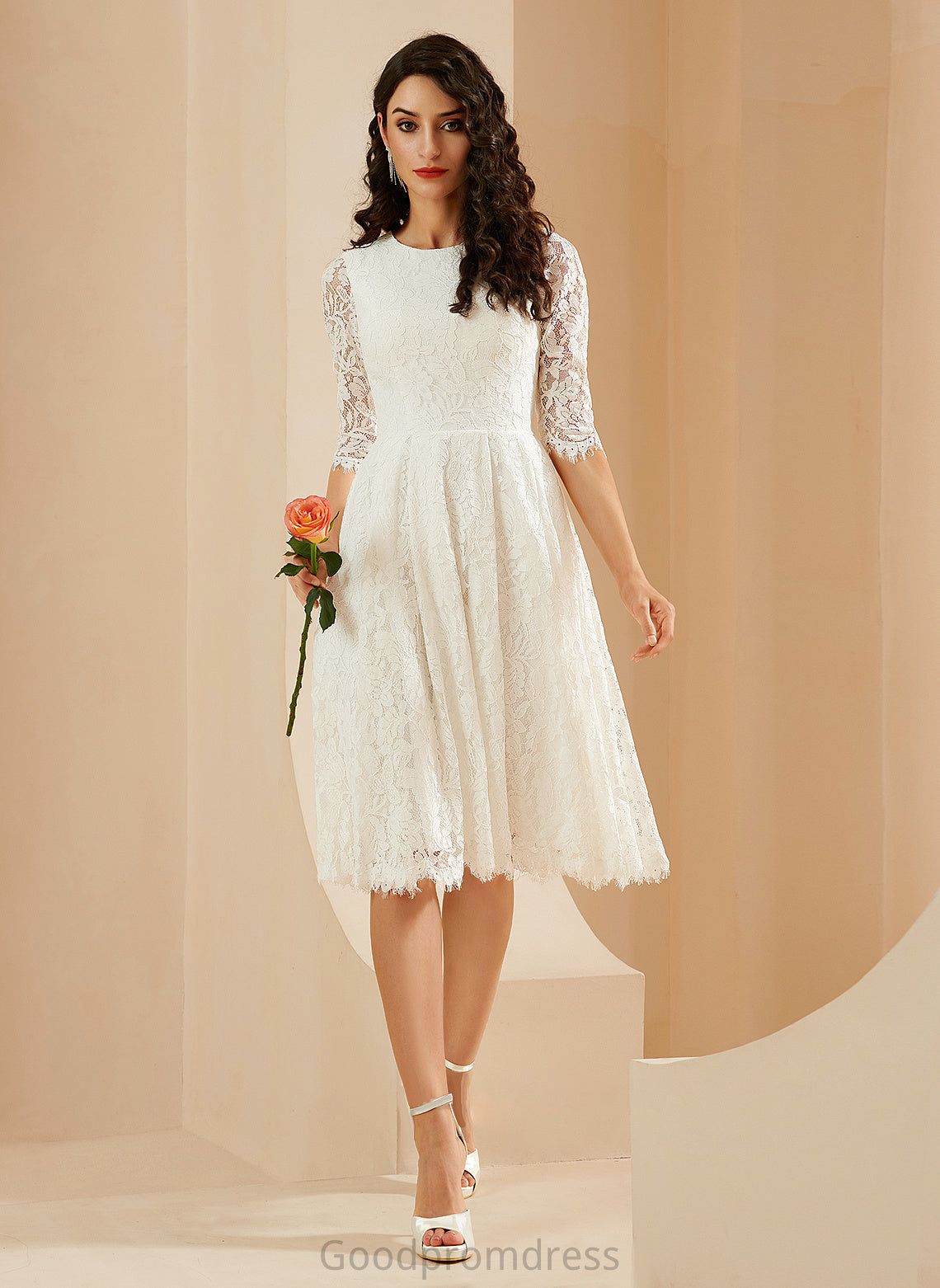 A-Line Halle Knee-Length Dress Wedding Wedding Dresses