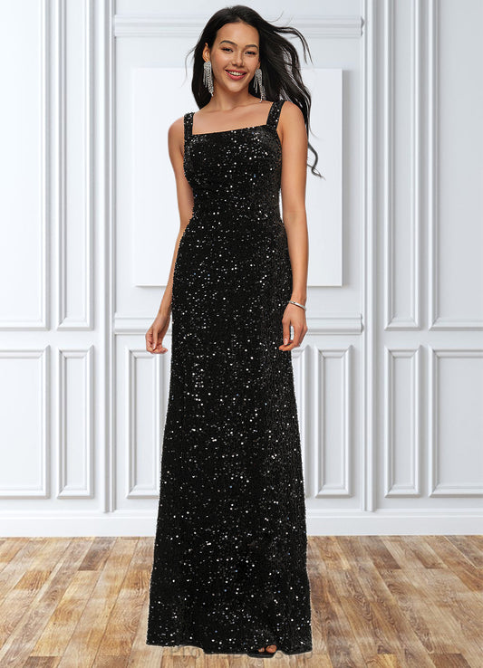 Ursula Sheath/Column Scoop Floor-Length Sequin Prom Dresses HLP0022228