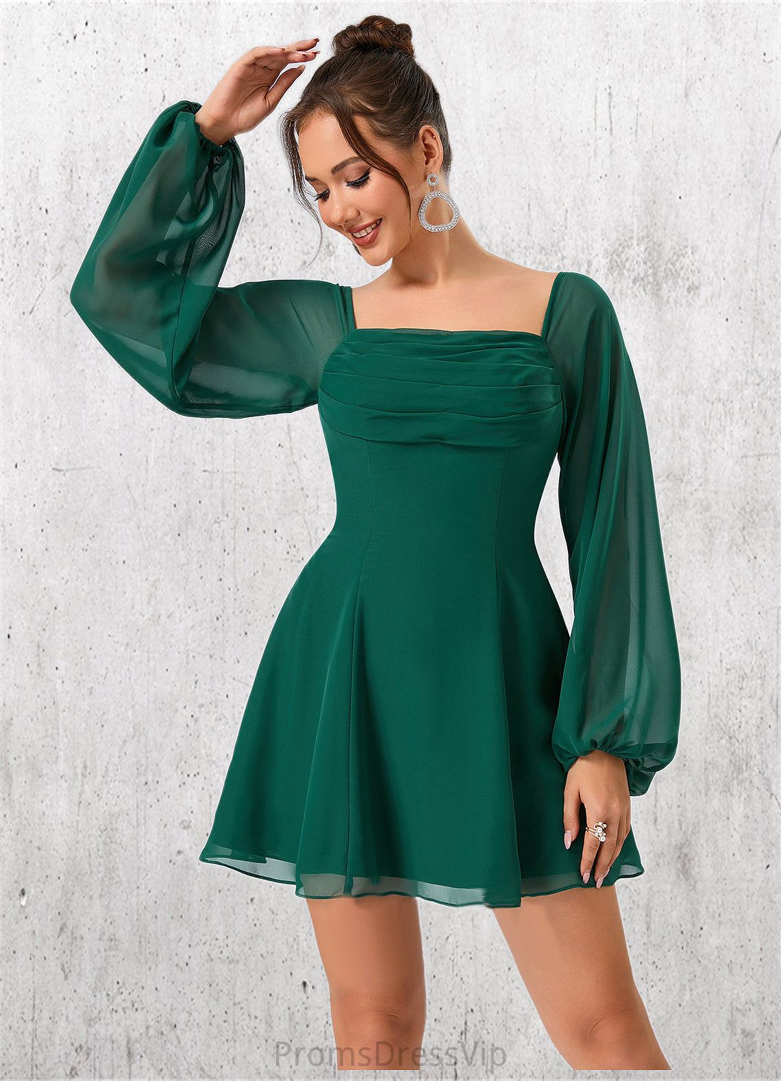 Sienna Square A-line Chiffon Dresses HLP0022549