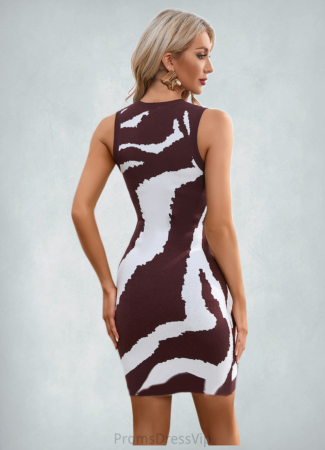 Bridget Jacquard Scoop Elegant Bodycon Cotton Blends Mini Dresses HLP0022556