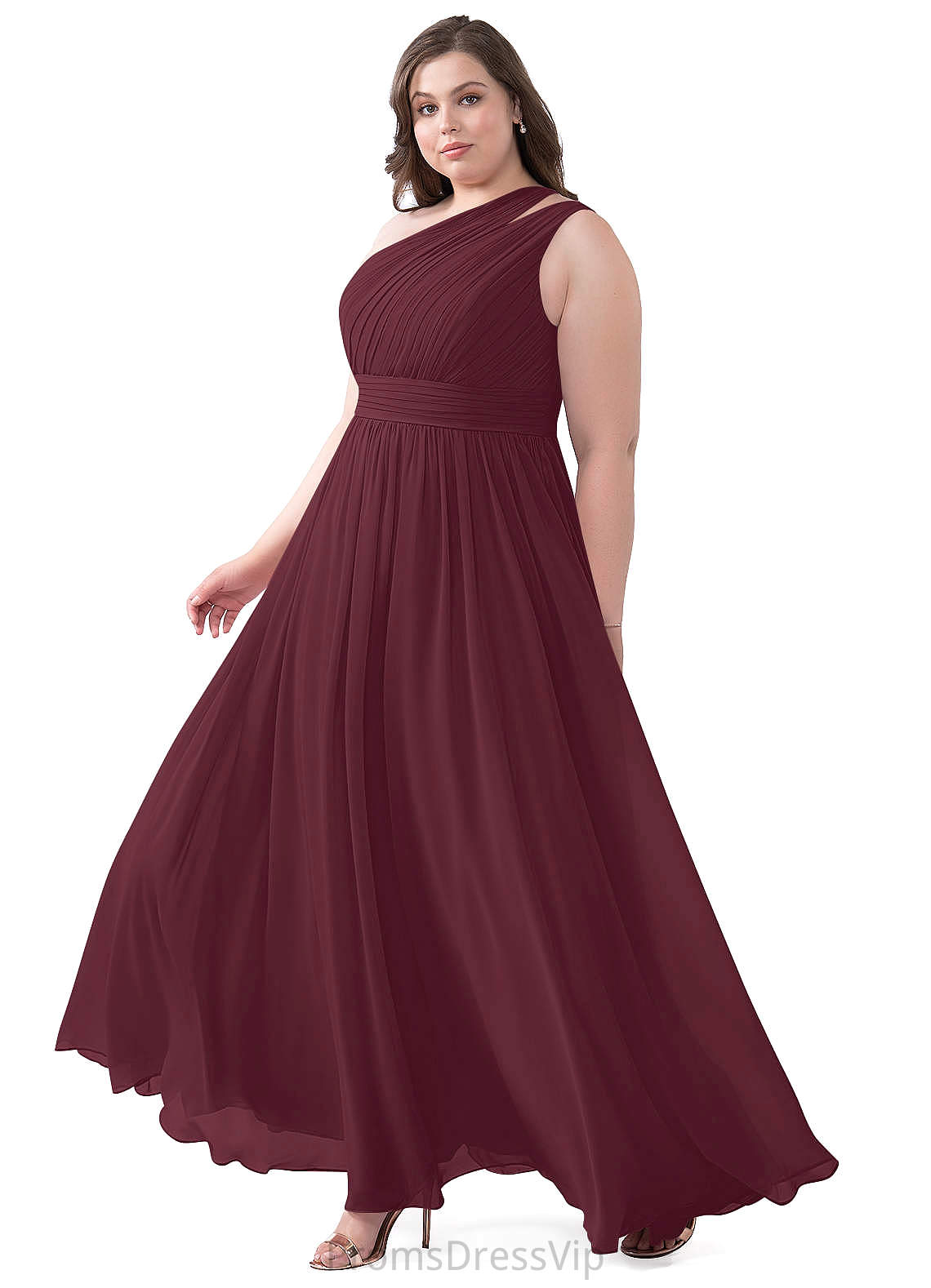 Gracie V-Neck Natural Waist Sleeveless A-Line/Princess Floor Length Bridesmaid Dresses
