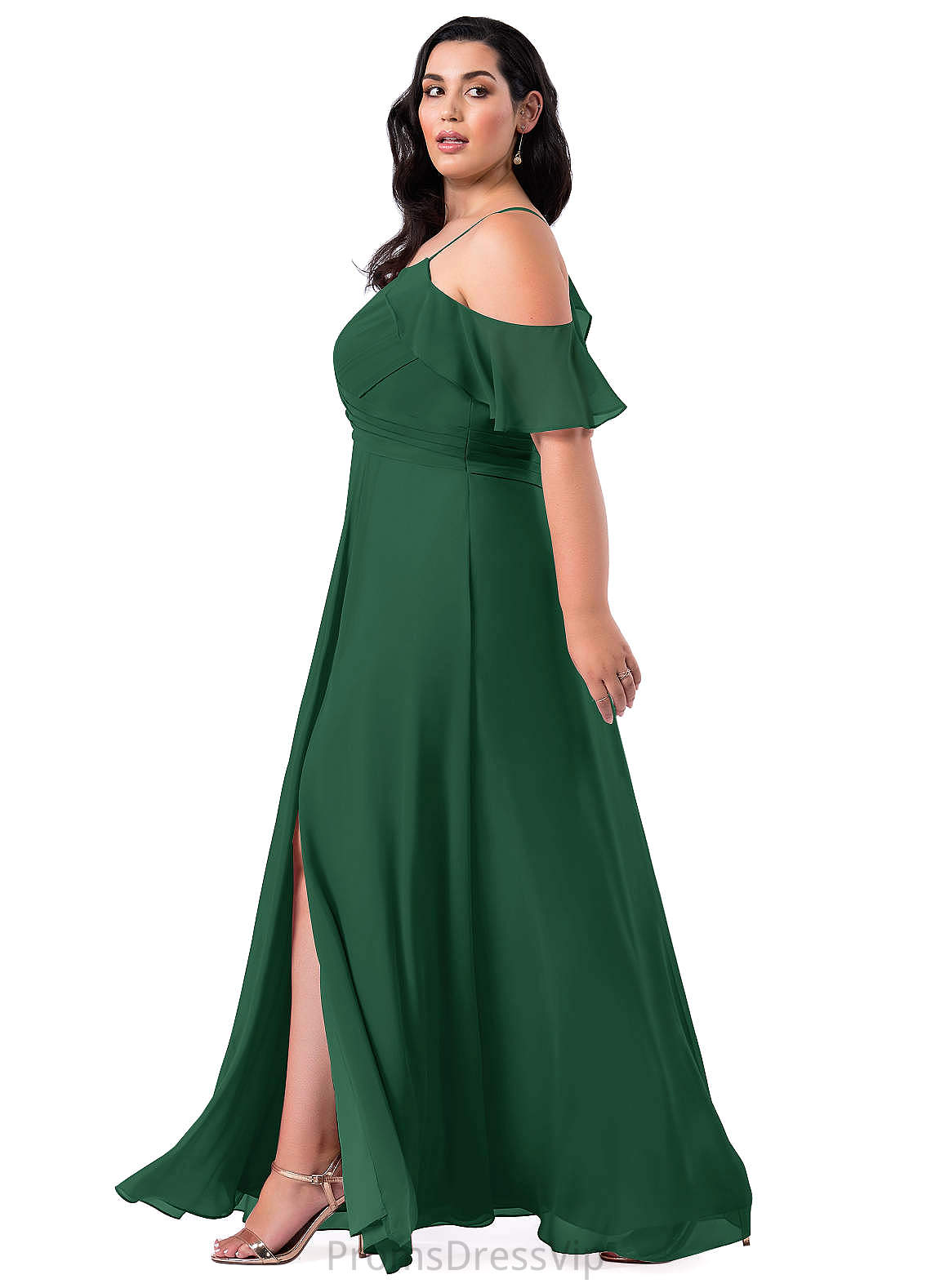 Lia V-Neck Sleeveless Floor Length Natural Waist A-Line/Princess Bridesmaid Dresses