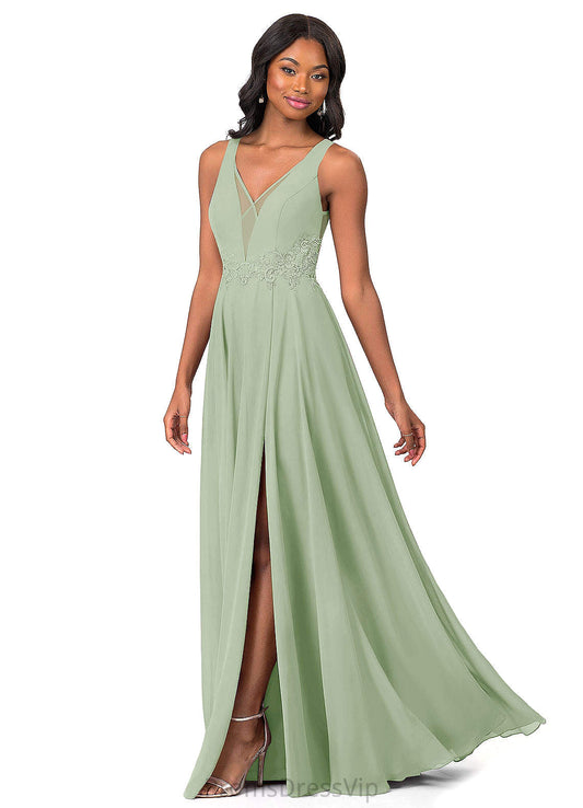 Natalya Sleeveless A-Line/Princess Floor Length Spaghetti Staps Natural Waist Bridesmaid Dresses