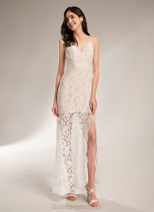 V-neck Lace Dress Lola Wedding Wedding Dresses Floor-Length Sheath/Column