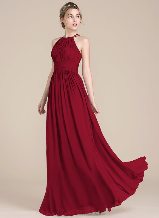 Fabric Floor-Length Neckline Embellishment ScoopNeck Length A-Line Ruffle Silhouette Lexi V-Neck Natural Waist Bridesmaid Dresses