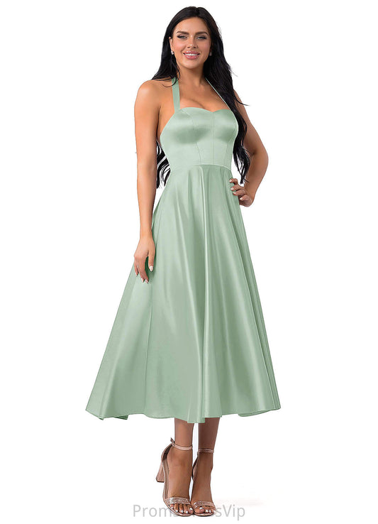 Genevieve A-Line/Princess Natural Waist Floor Length Sleeveless Spaghetti Staps Bridesmaid Dresses
