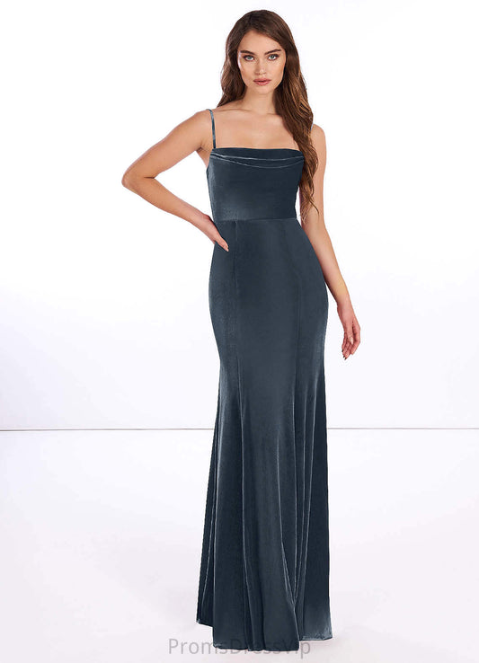 Katherine Spaghetti Staps A-Line/Princess Sleeveless Floor Length Natural Waist Bridesmaid Dresses