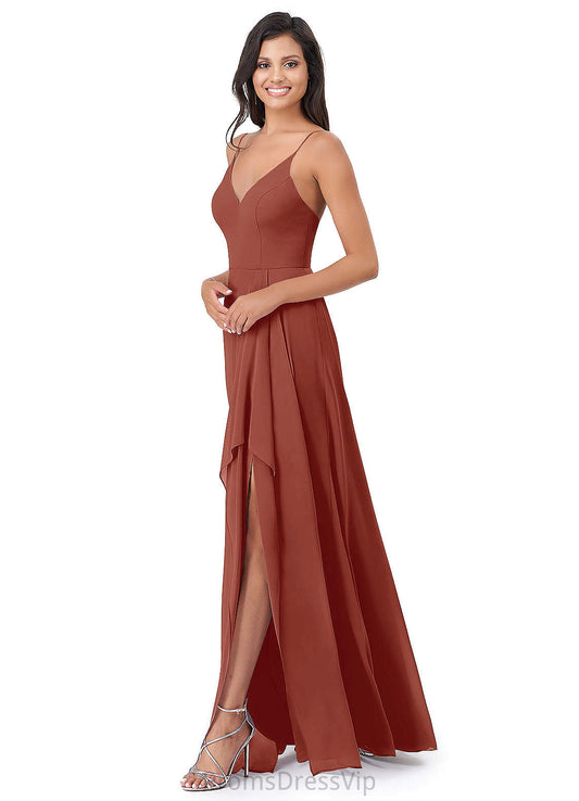 Persis Sleeveless Natural Waist A-Line/Princess Scoop Floor Length Bridesmaid Dresses