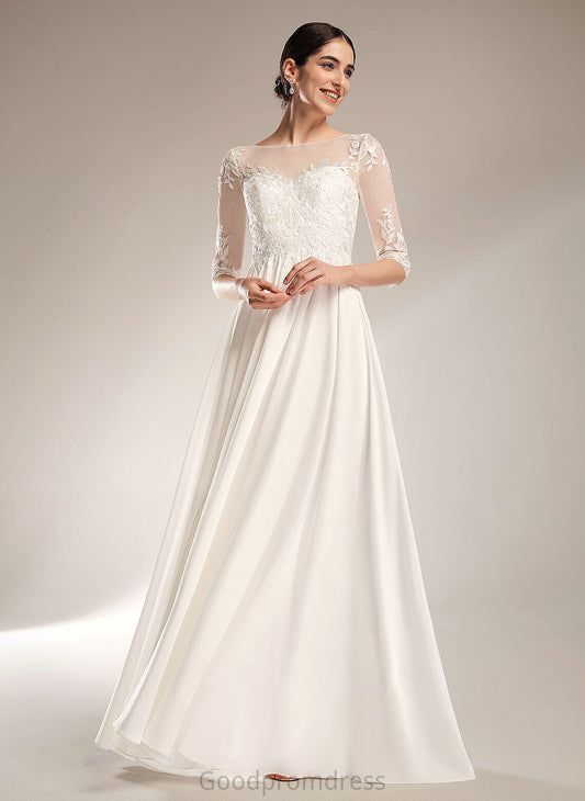 A-Line Sweep Wedding Illusion Sequins Stella With Train Wedding Dresses Dress