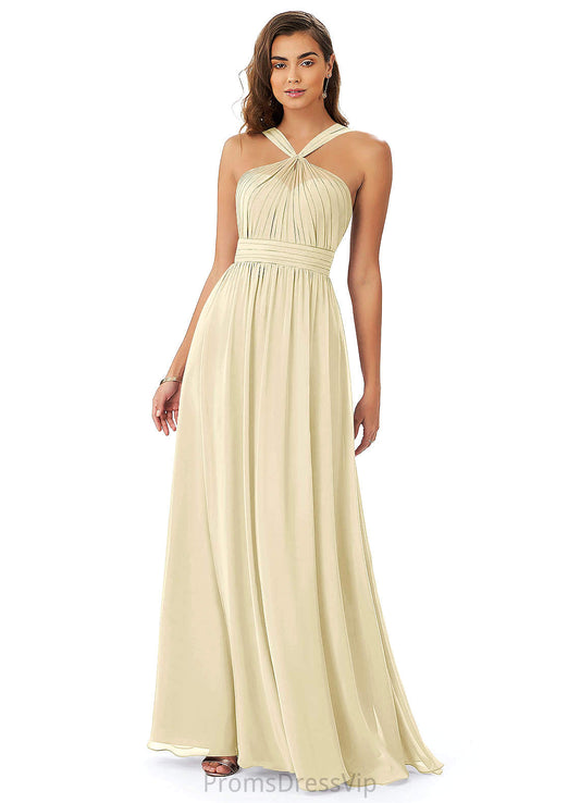 Makena Sleeveless Natural Waist A-Line/Princess Floor Length Bridesmaid Dresses