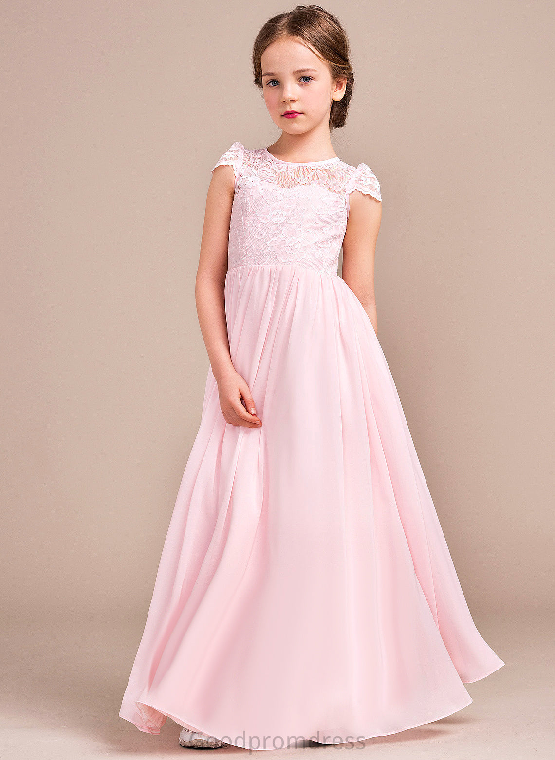 - A-Line/Princess Chiffon/Lace Scoop Flower Girl Dresses Dress Girl Floor-length Esperanza Flower Neck Sleeveless