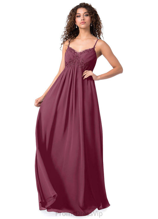 Kianna V-Neck Floor Length Empire Waist Sleeveless A-Line/Princess Bridesmaid Dresses