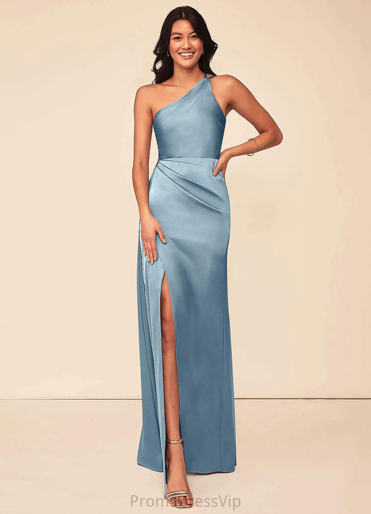 Zara One Shoulder Floor Length Sleeveless A-Line/Princess Natural Waist Bridesmaid Dresses