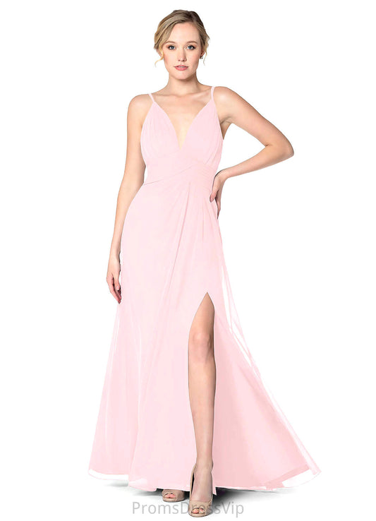 Zariah A-Line/Princess Floor Length Scoop Natural Waist Sleeveless Bridesmaid Dresses
