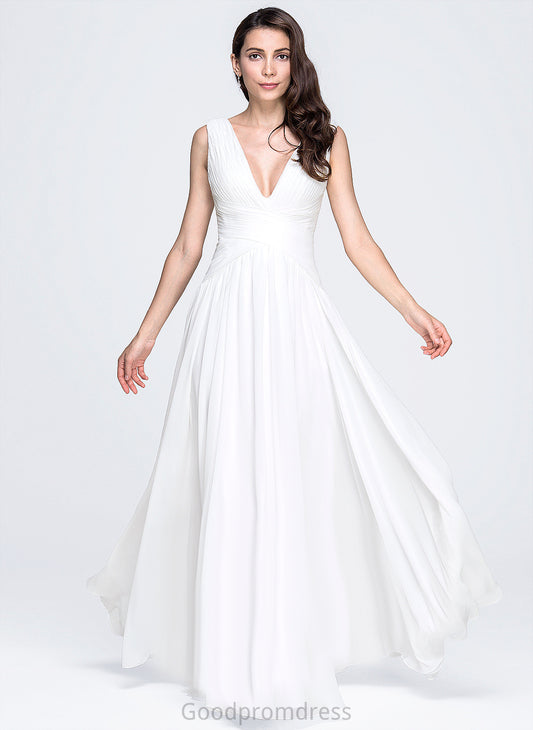 Wedding Dresses Dress Wedding Floor-Length Pleated Adalynn V-neck With Chiffon A-Line
