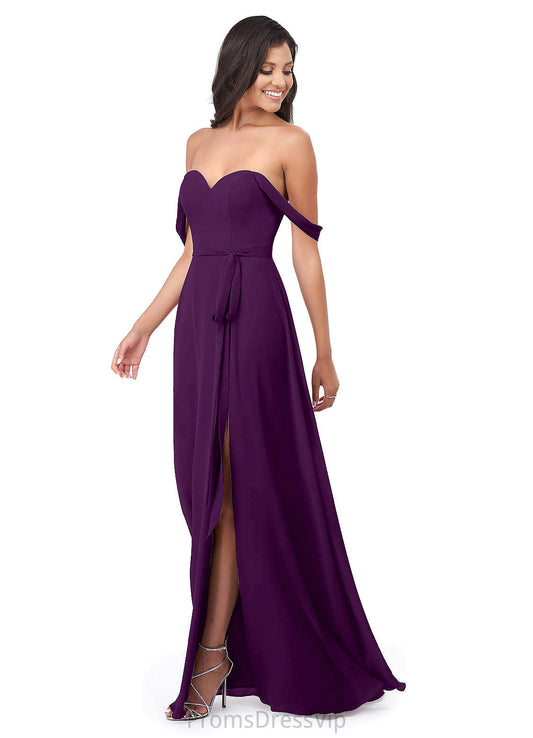 Mikayla Floor Length Off The Shoulder Trumpet/Mermaid Spandex Sleeveless Natural Waist Bridesmaid Dresses