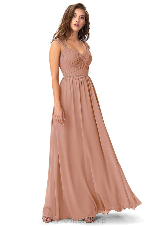 Haylie Sleeveless Scoop Natural Waist A-Line/Princess Floor Length Bridesmaid Dresses