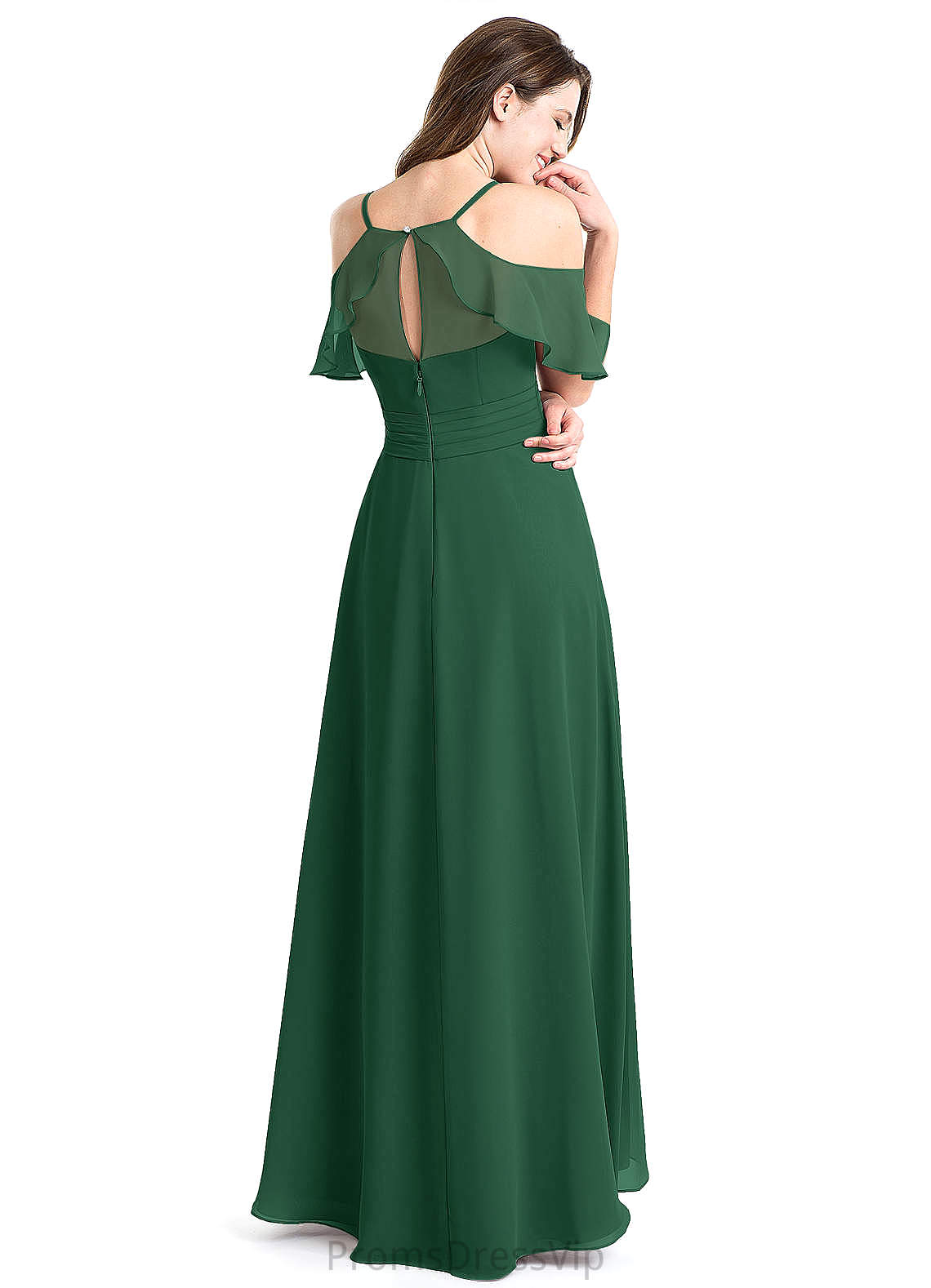 Lia V-Neck Sleeveless Floor Length Natural Waist A-Line/Princess Bridesmaid Dresses