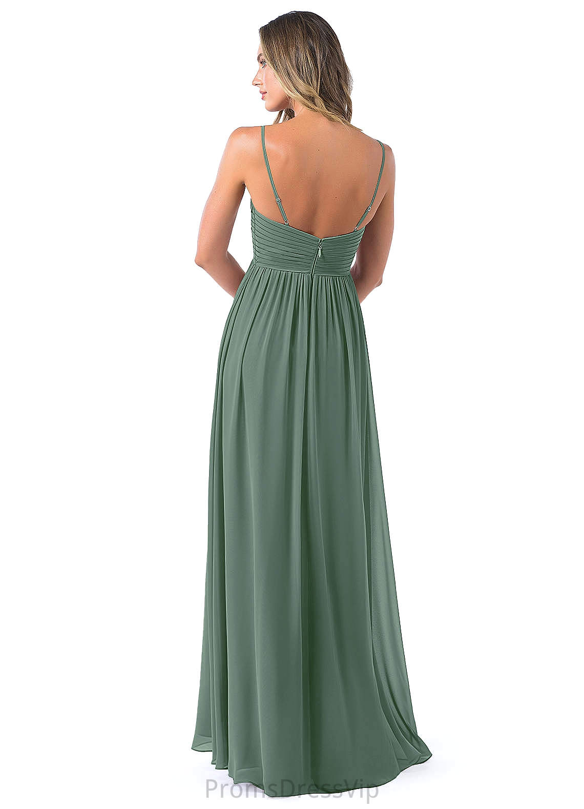 Elsie Spaghetti Staps Sleeveless Floor Length Trumpet/Mermaid Natural Waist Bridesmaid Dresses