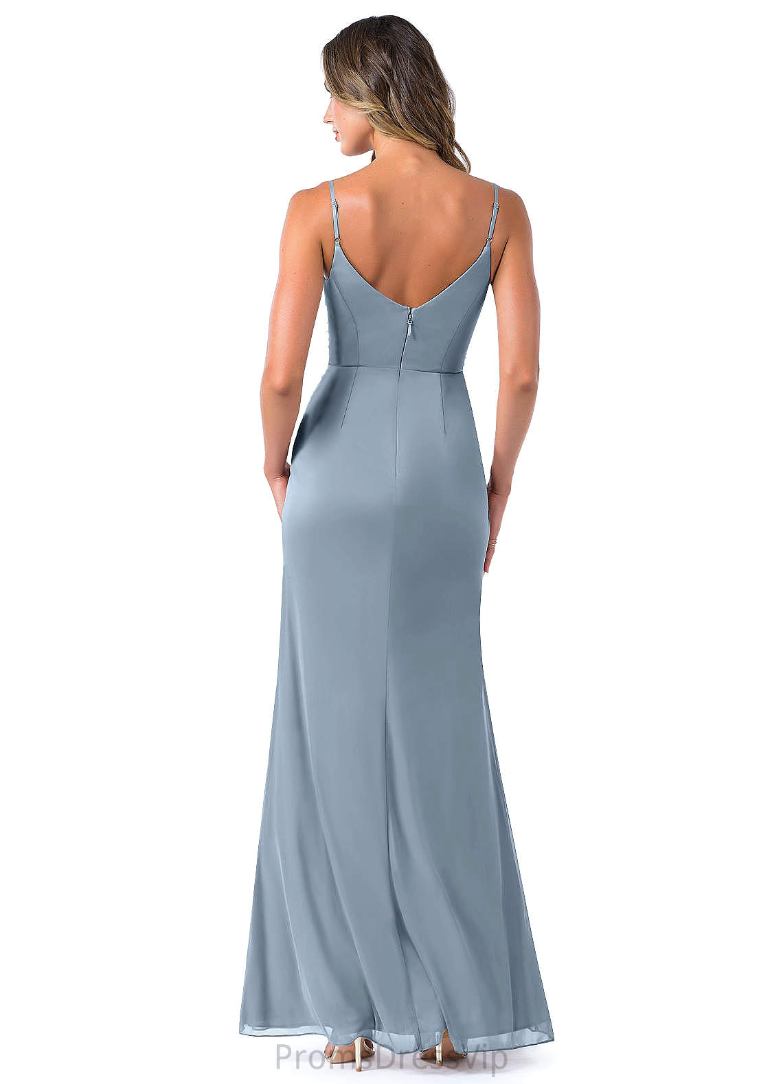 Monica V-Neck Sleeveless Natural Waist A-Line/Princess Floor Length Bridesmaid Dresses