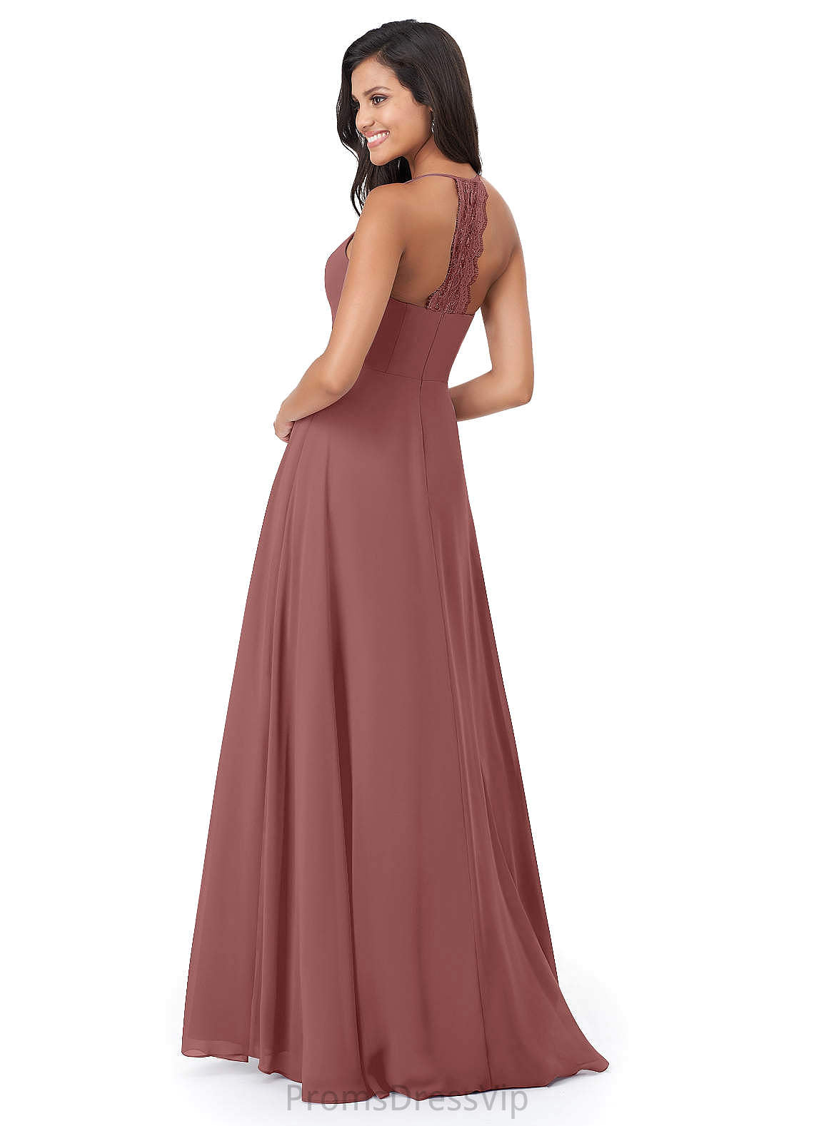 Evelin V-Neck Natural Waist Sleeveless A-Line/Princess Floor Length Bridesmaid Dresses