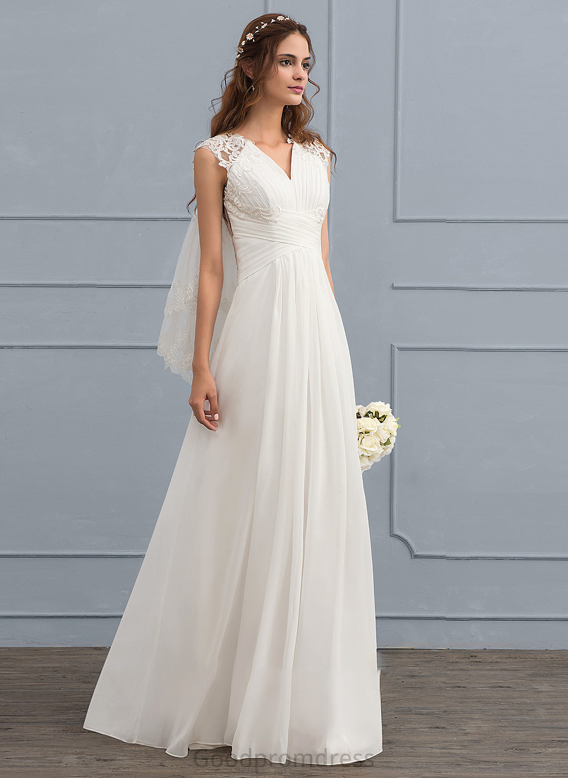 A-Line Chiffon Gretchen Wedding Dresses Dress Floor-Length Wedding Ruffle Sweetheart With