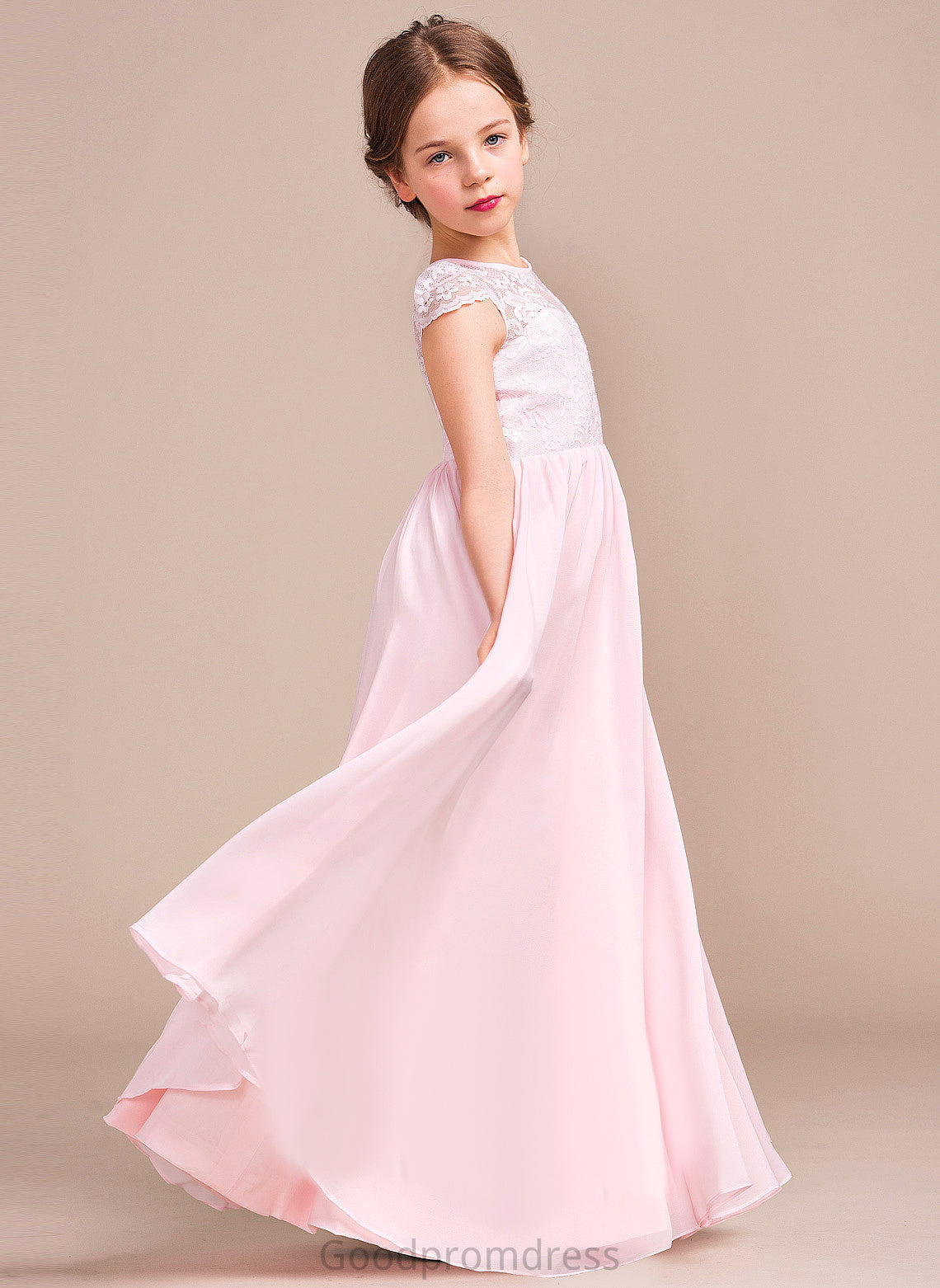 - A-Line/Princess Chiffon/Lace Scoop Flower Girl Dresses Dress Girl Floor-length Esperanza Flower Neck Sleeveless
