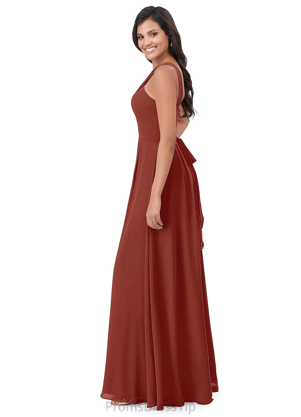 Jaycee Natural Waist A-Line/Princess Floor Length Sleeveless Halter Bridesmaid Dresses