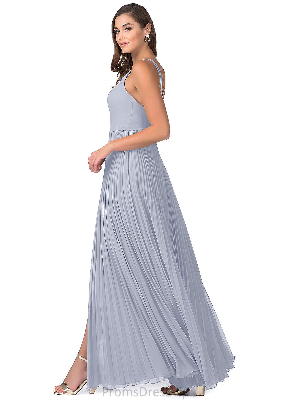 Yareli Natural Waist Scoop Cap Sleeves A-Line/Princess Floor Length Bridesmaid Dresses