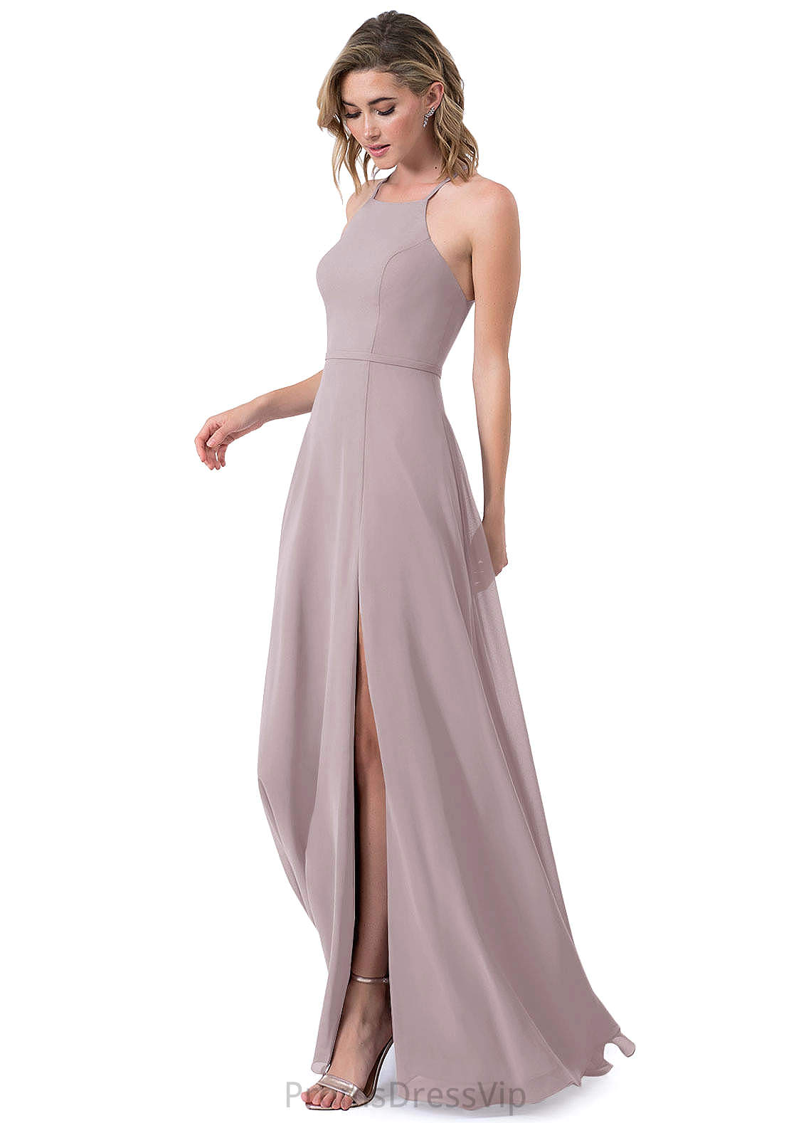 Payton Natural Waist Floor Length Sleeveless Spaghetti Staps A-Line/Princess Bridesmaid Dresses