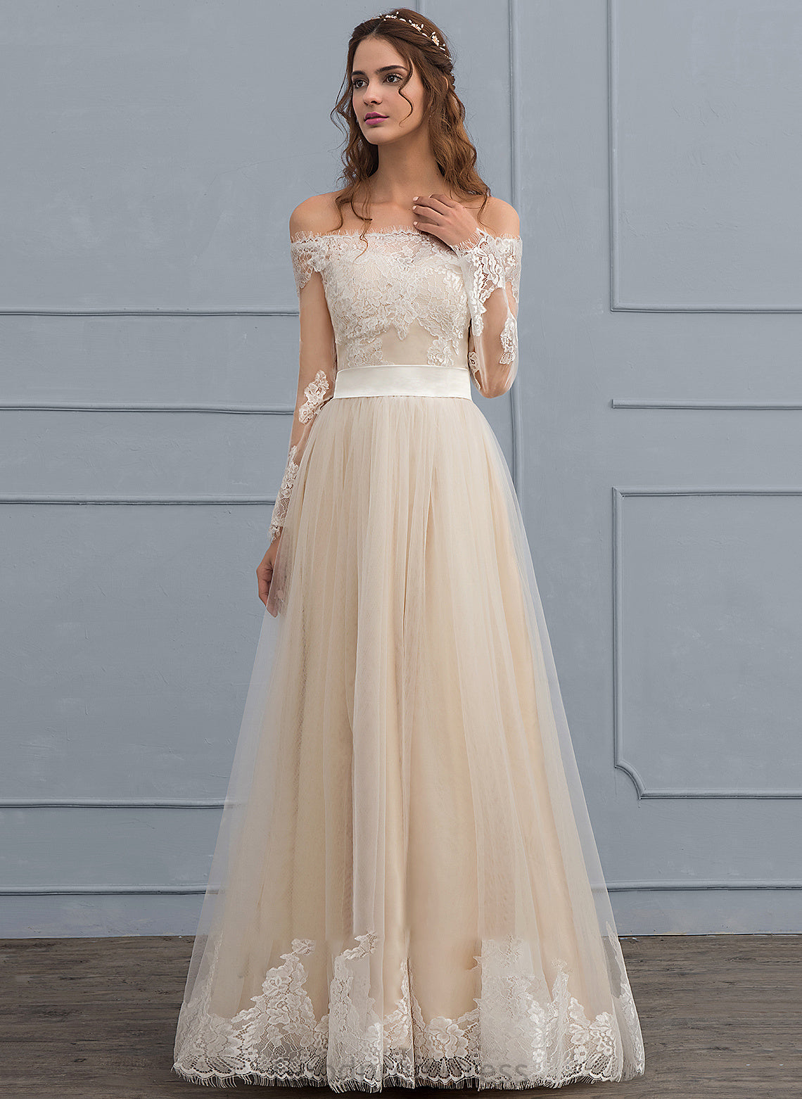 Lace A-Line Maeve Tulle Wedding Dresses Dress Wedding Floor-Length