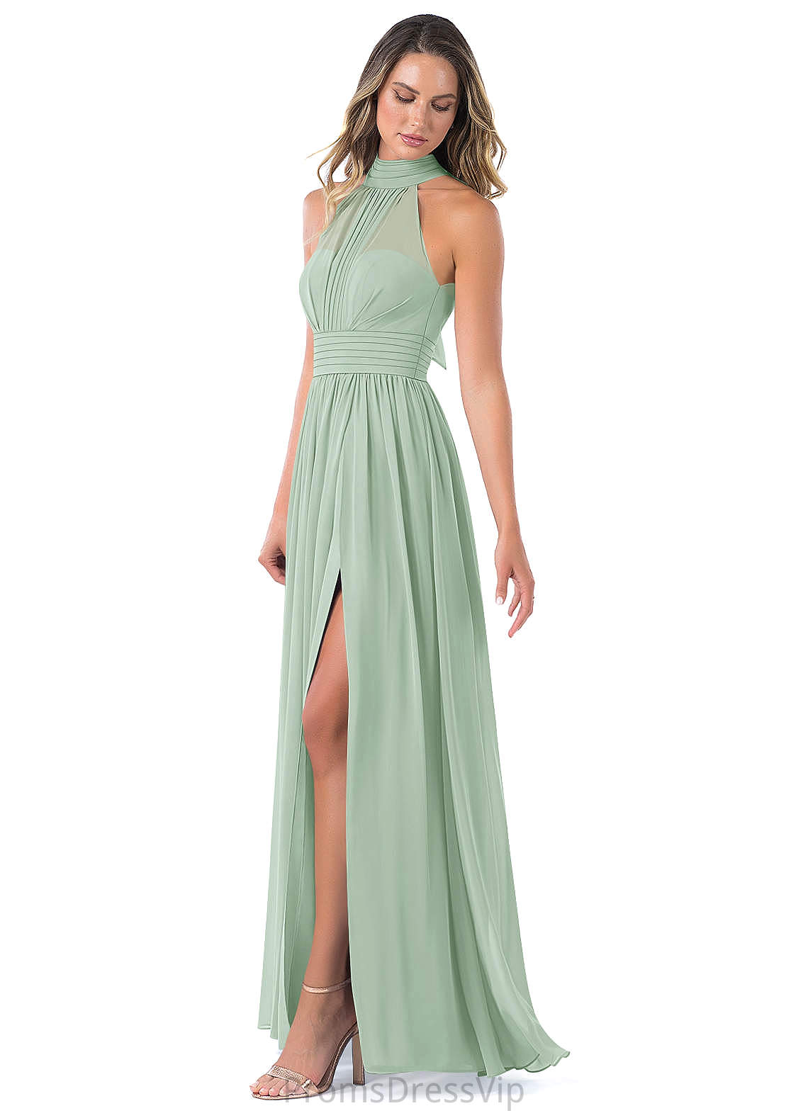 Paula A-Line/Princess Spaghetti Staps Floor Length Sleeveless Natural Waist Bridesmaid Dresses