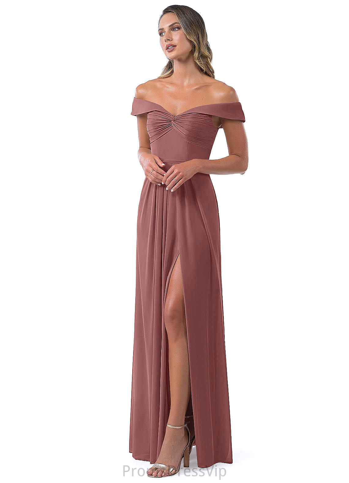 Jo Natural Waist V-Neck A-Line/Princess Floor Length Sleeveless Bridesmaid Dresses