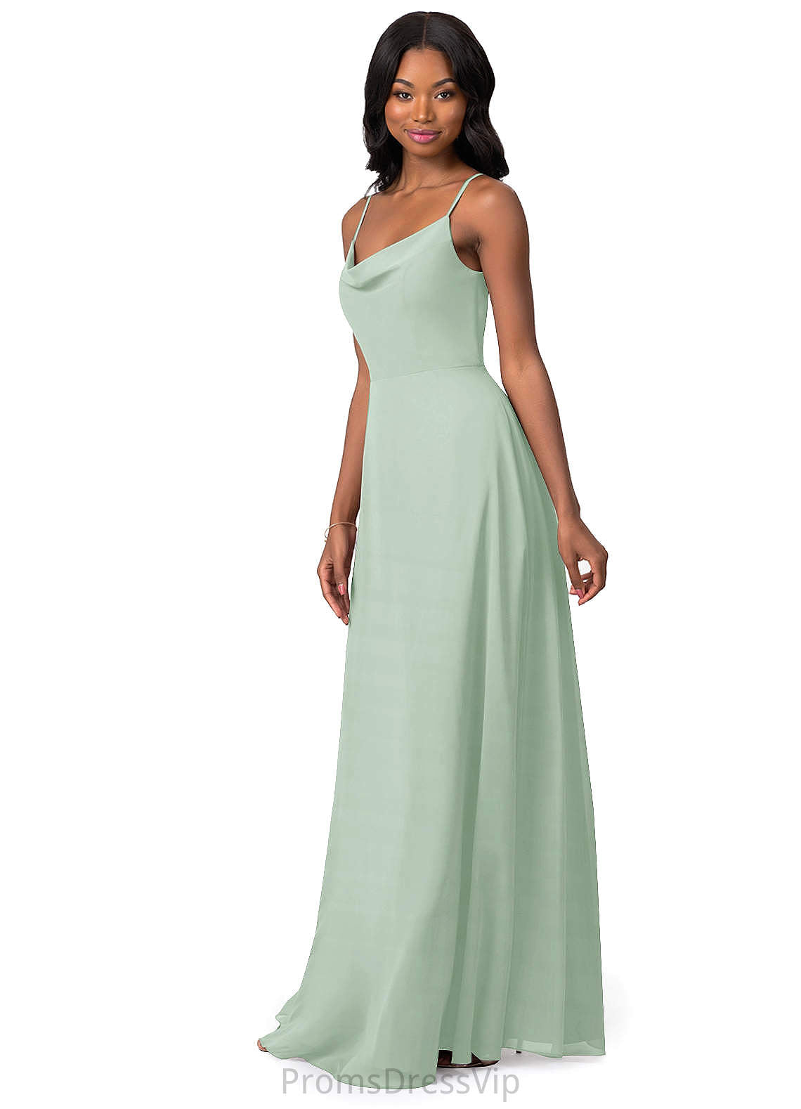 Taryn Sleeveless Floor Length Natural Waist V-Neck A-Line/Princess Bridesmaid Dresses