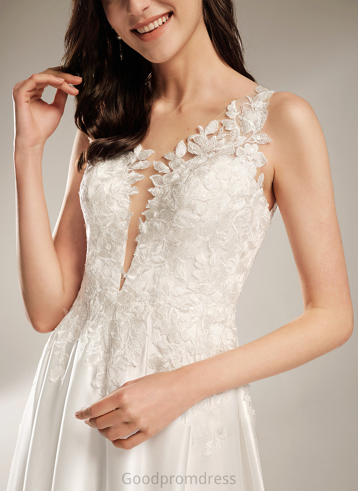 A-Line V-neck With Wedding Pockets Dress Wedding Dresses Tea-Length Ashleigh