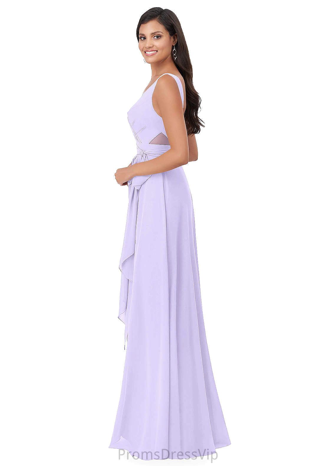 Madeline High Low Sleeveless A-Line/Princess V-Neck Empire Waist Bridesmaid Dresses