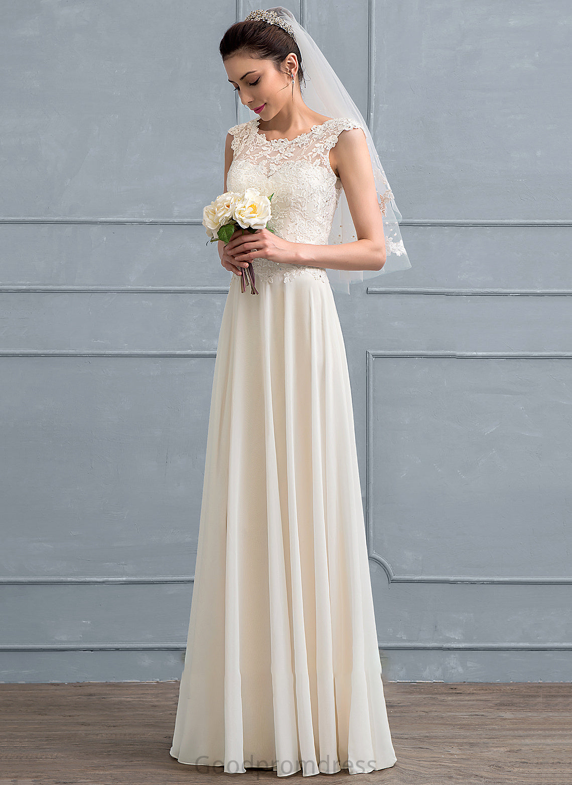 Chiffon Beading Wedding Sequins Wedding Dresses Dress A-Line Floor-Length Jaylynn With