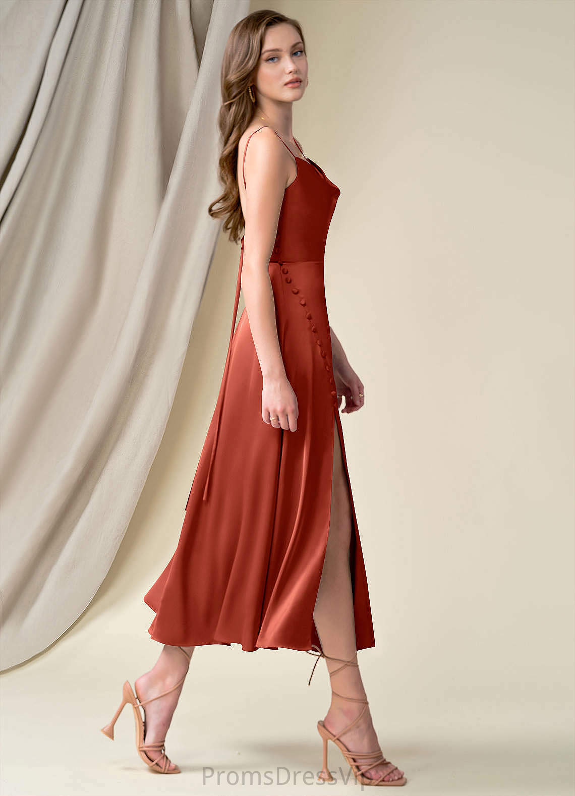 Jakayla Sleeveless Floor Length Natural Waist V-Neck A-Line/Princess Bridesmaid Dresses