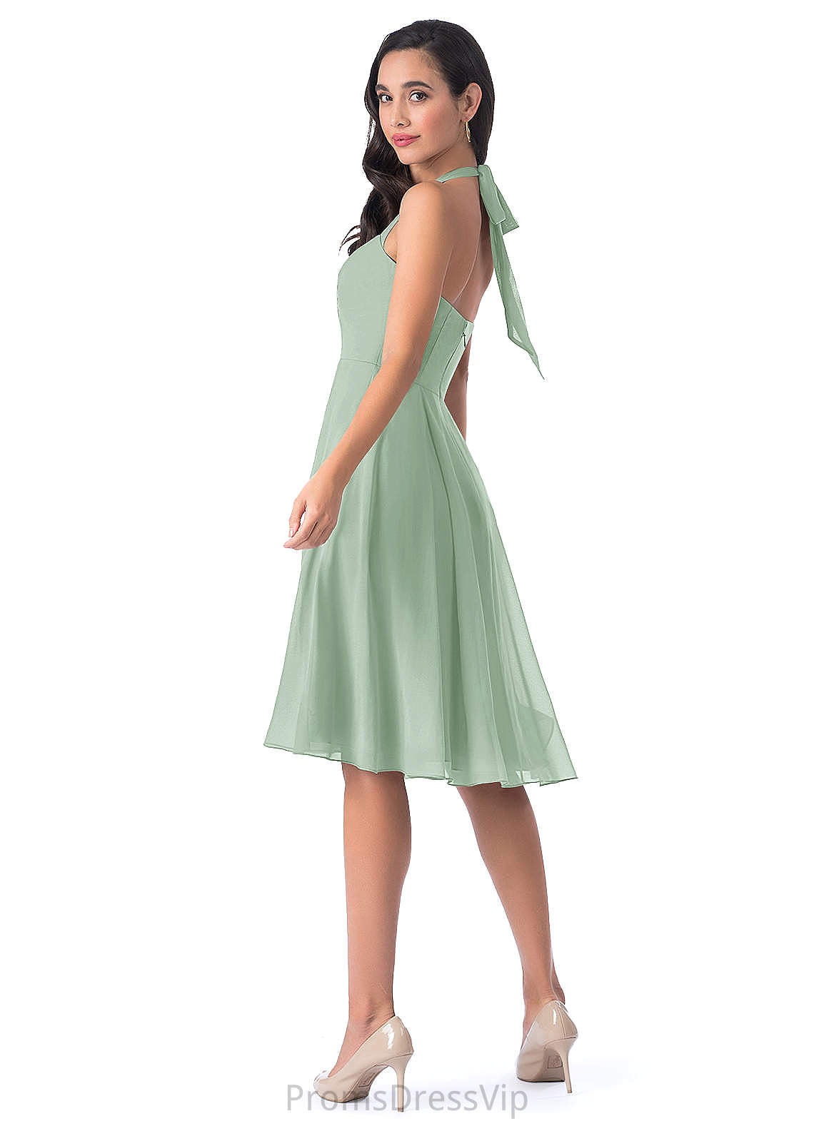 Kaylie A-Line/Princess Sleeveless Floor Length Scoop Natural Waist Bridesmaid Dresses