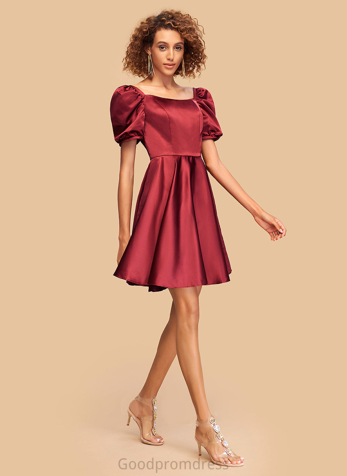 A-Line Homecoming Neckline Homecoming Dresses Square Satin Short/Mini Sarahi Dress