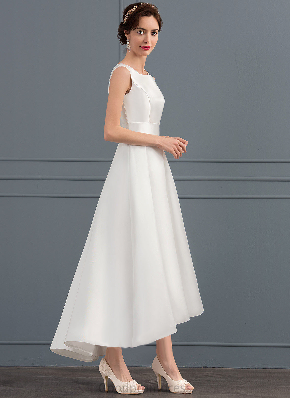 Square Wedding Dresses Wedding A-Line Gillian Asymmetrical Dress Satin