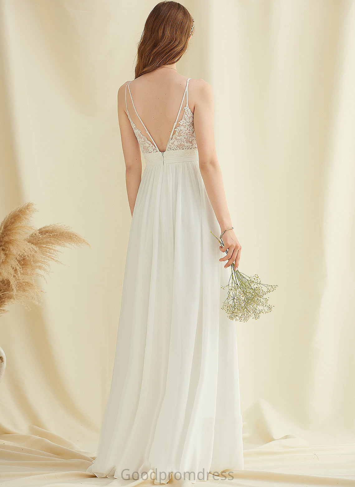 Chiffon Dress Wedding Wedding Dresses V-neck Shyann Floor-Length A-Line