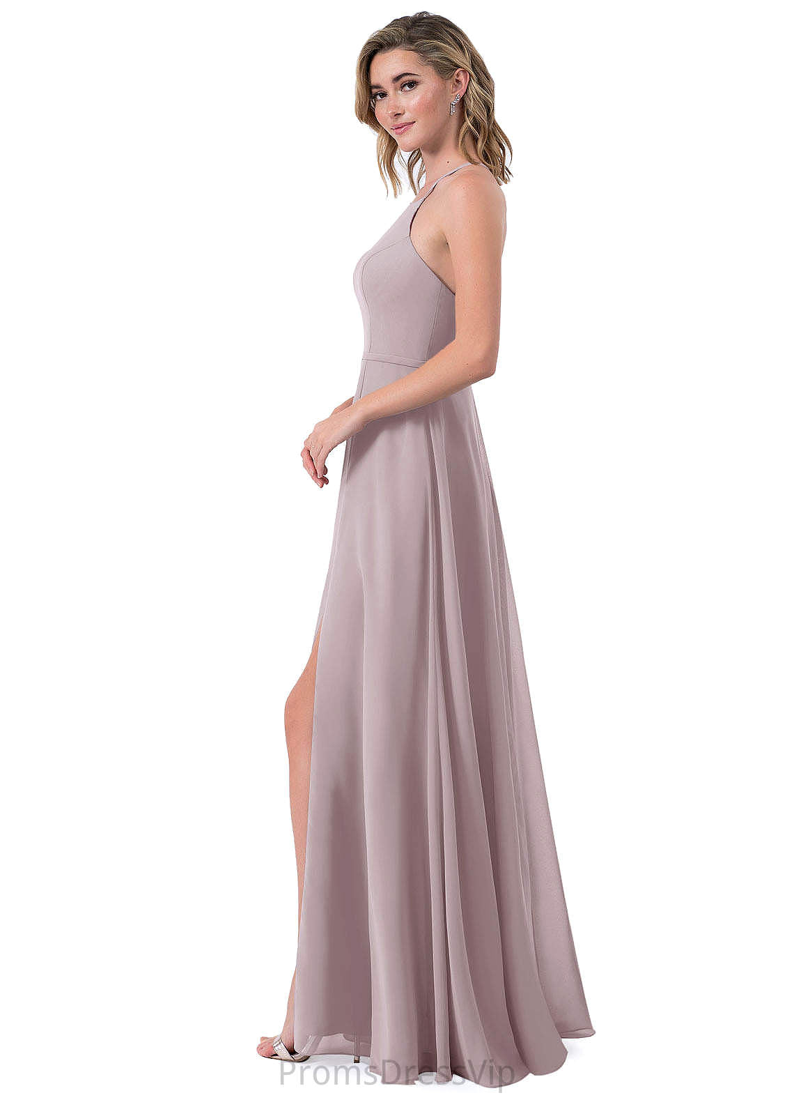 Payton Natural Waist Floor Length Sleeveless Spaghetti Staps A-Line/Princess Bridesmaid Dresses