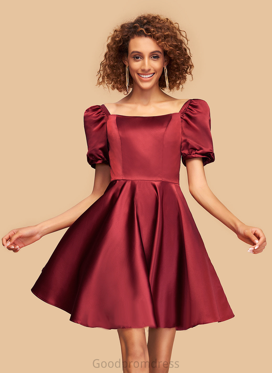 A-Line Homecoming Neckline Homecoming Dresses Square Satin Short/Mini Sarahi Dress