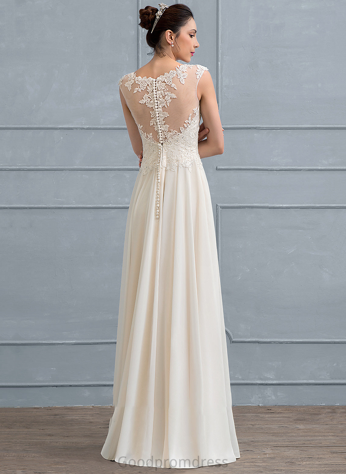Chiffon Beading Wedding Sequins Wedding Dresses Dress A-Line Floor-Length Jaylynn With