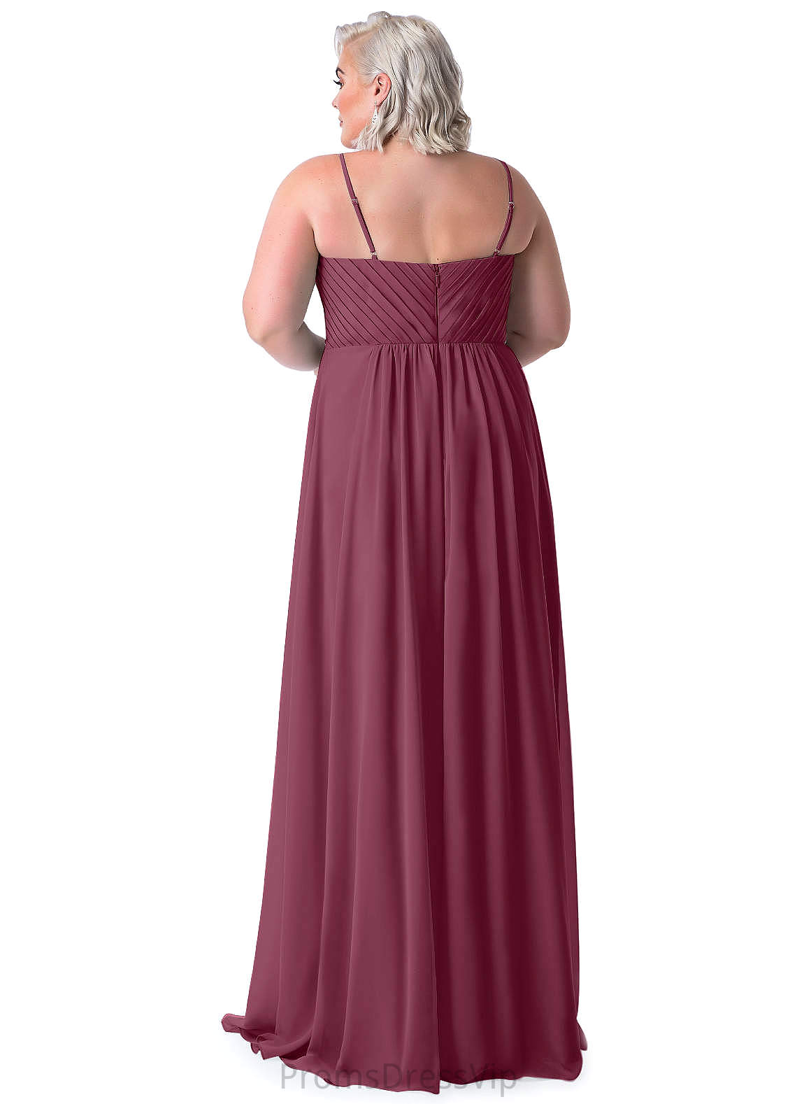 Amiyah High Low Natural Waist A-Line/Princess Sleeveless Scoop Bridesmaid Dresses