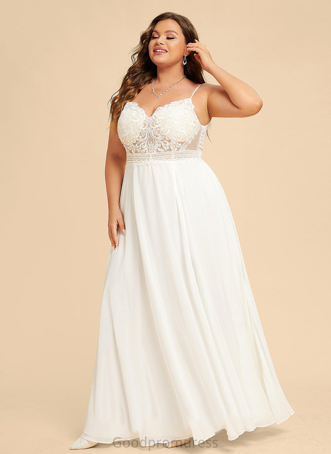 Wedding Dresses Floor-Length Dress Alejandra Chiffon Wedding A-Line V-neck Lace