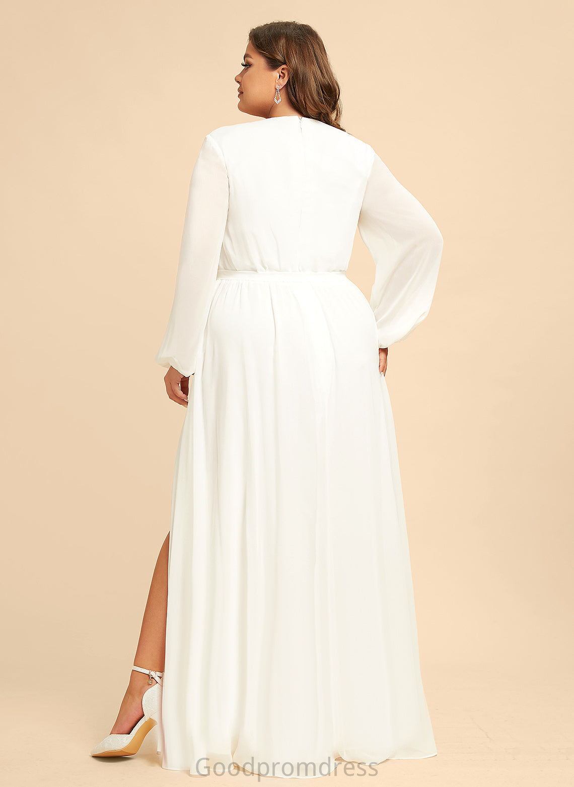 Dress Wedding Dresses A-Line Floor-Length Wedding V-neck Chiffon Alina