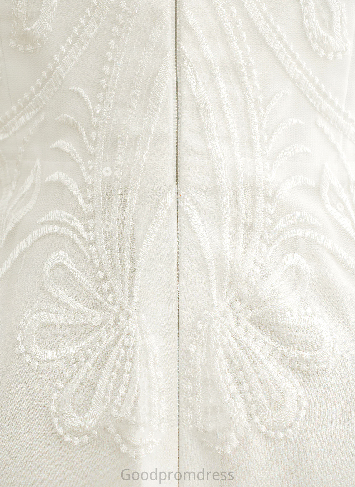 Scoop With Sequins Wedding Dresses Chiffon Dress Floor-Length Lace Wedding Paula