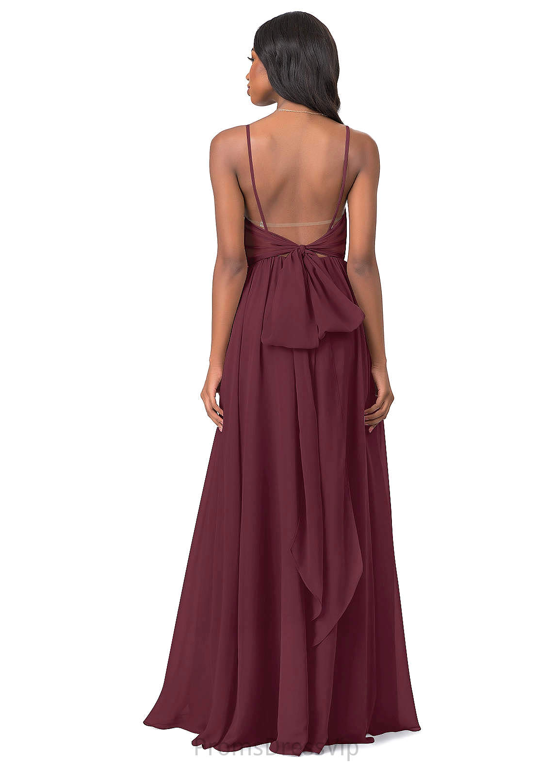 Janiya Natural Waist Sleeveless V-Neck Floor Length A-Line/Princess Bridesmaid Dresses